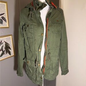 Market & Spruce Army Green Hooded Jacket